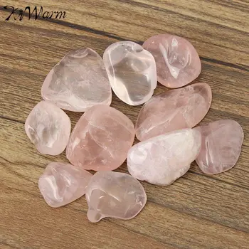 

KiWarm Cute 10Pcs Pink Rose Quartz Tumblestones Crystal Stone Rock Chips Healing for Terrarium Fish Tank Plant Potting Decor