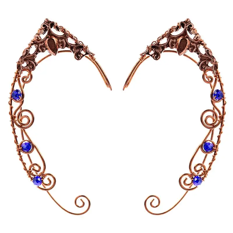 1Pair Elf Ear Cuffs Fairy Ear Cuffs Wrap Clip-On Earrings Elven Earrings Earbone Clip Fairy Eardrop Halloween Party Cosplay