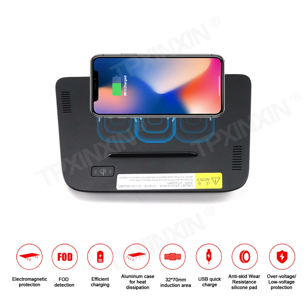 TPXINXIN QI Car wireless charger for KIA Sportage R 2017-2018 Intelligent Infrared Fast Sensitive Charging Phone Holder |