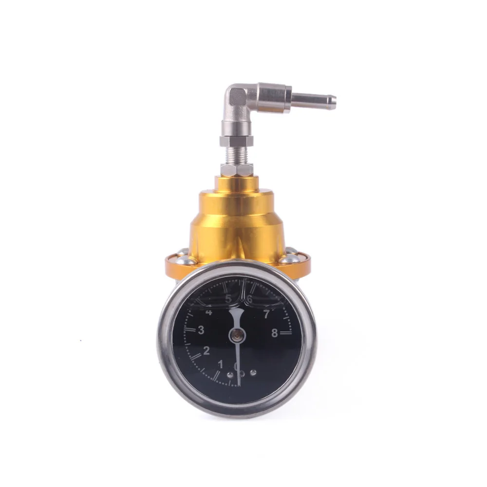 Regulador De Presión De Combustible Ajustable Universal De Aluminio Con Manómetro Y Kit De Montaje