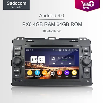 

DSP PX6 Android 9.0 4GB RAM 64GB ROM 8 Core Car DVD Player Car radio autoradio tuner For Toyota Prado Land Cruiser 120 2006-2010