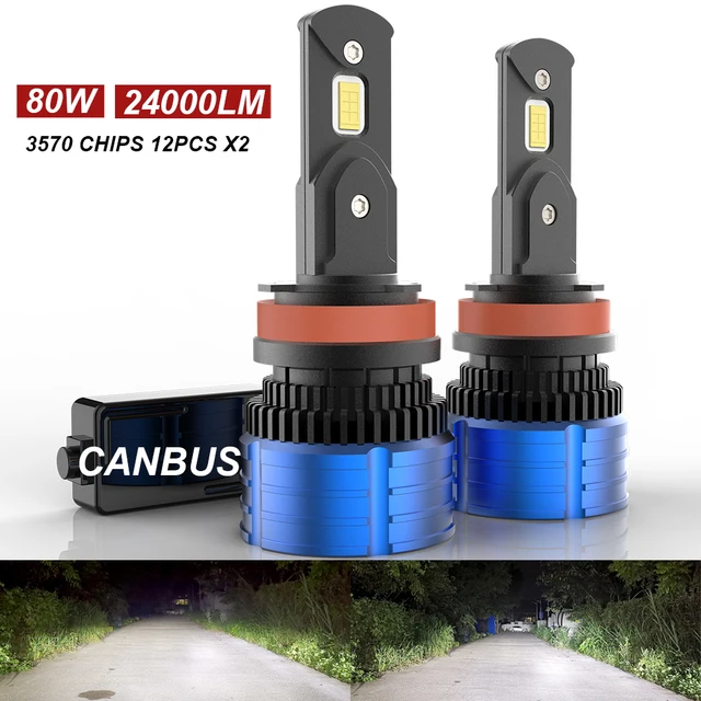 $ 80W H7 H4 Led Canbus 24000LM High Power Headlight H1 H8 H11 9005 Hb3 Hb4 9006 Led Bulb Turbo Lamp for Car 2PCS 6000K White Light