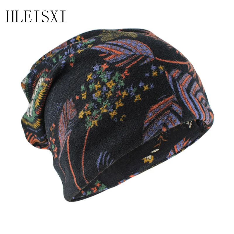 Frauen Frühling Herbst warme Mützen Schädel Mode Mädchen Hut Schal doppelt gebrauchte Motorhaube Outdoor Hip Hop erwachsene weibliche Motorhaube neue Hüte