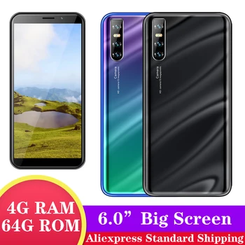 

M10 6.0inch 4G RAM 64G ROM Smartphones 13MP Face ID Unlocked Celulares Android Mobile Phones Quad Core MTK6580 Global version 3G