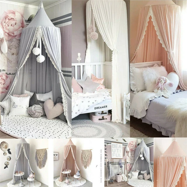 Ropa de cama colgante para dosel cama algodón, mosquitera, cortina para bebé, jugar, decoración del hogar, 3 colores _ - AliExpress Mobile