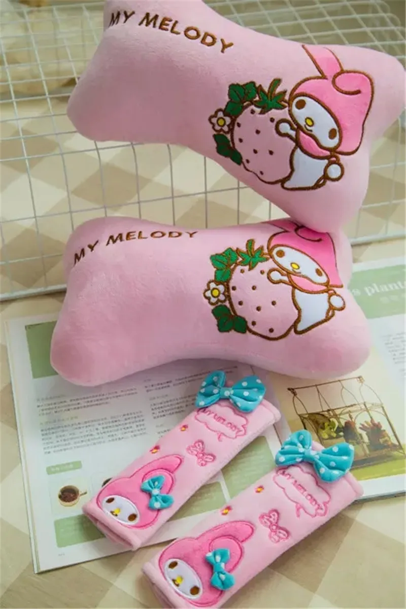 1 шт. мультфильм Cinnamoroll Собака Мелодия сиденье обивка ремней милый Sakura momoko автомобильный плечевой протектор pad автомобильный ремень безопасности чехлы