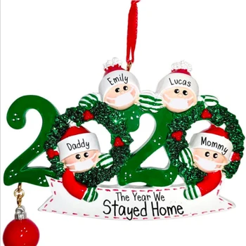 

2020 Quarantine Personalized Ornaments Christmas Tree Hanging Pendant Holiday Decorations Creative Gifts For Family Members