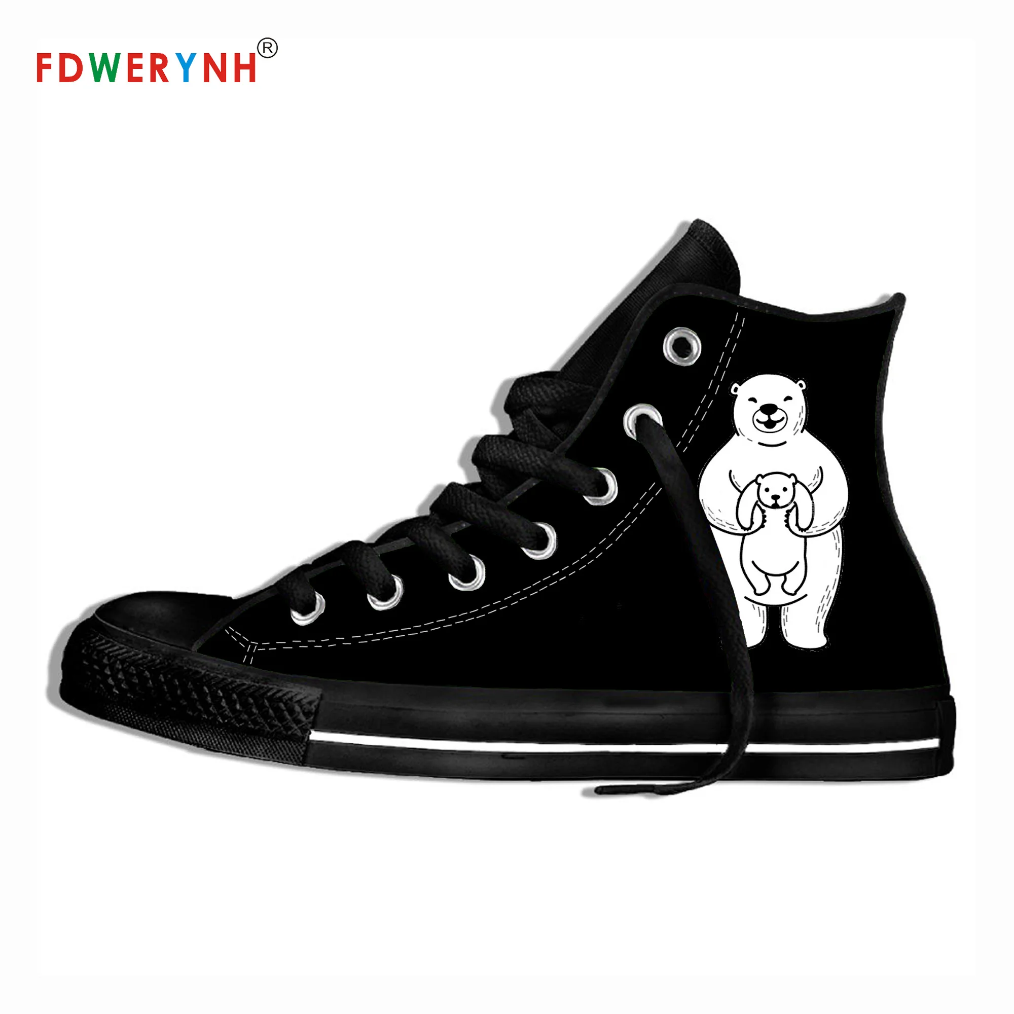 

Canvas Sneakers Design Animal Bear High Top Canvas Unisex Shoes