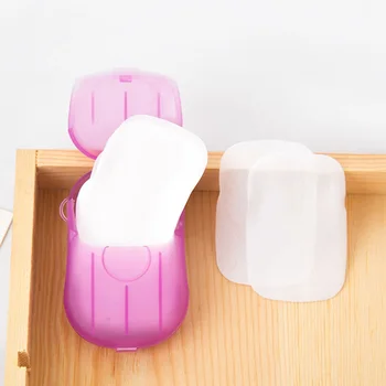

1 Box Travel Soap Paper Washing Hand Bath Clean Scented Slice Sheets Disposable Boxe Portable Mini Paper Soap