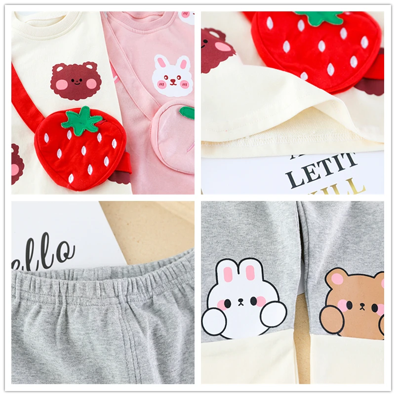 Girls Clothing Set Spring Autumn Baby Cartoon Rabbit
