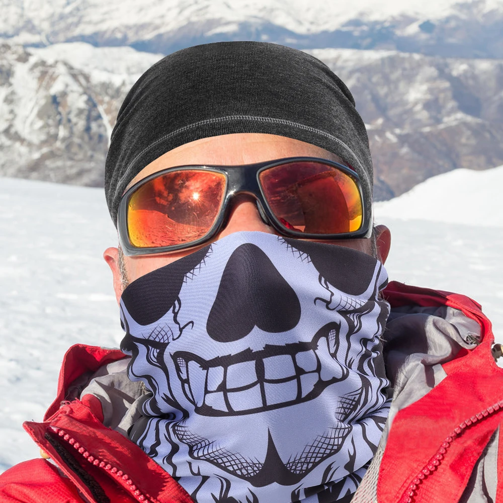 Winter Fleece Warmer Balaclava Face Mask Skull Motorcycle Neck Gaiter Tube Scarf Motorbike Cycling Head Shield Bandana Headband