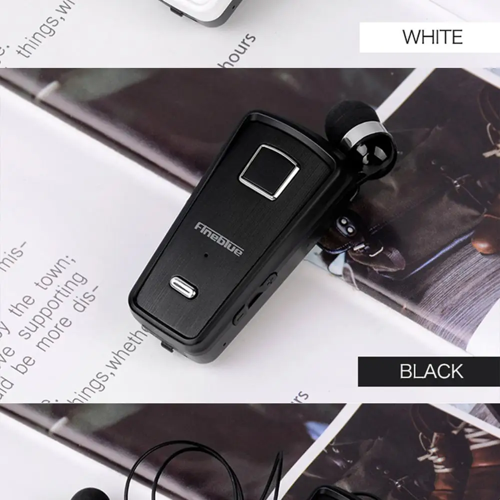 5PCS Fineblue F980 Wireless Earphone Bluetooth Headset Clip Driver Stereo Sport Earbud Business Headset with Mic For Iphone 12