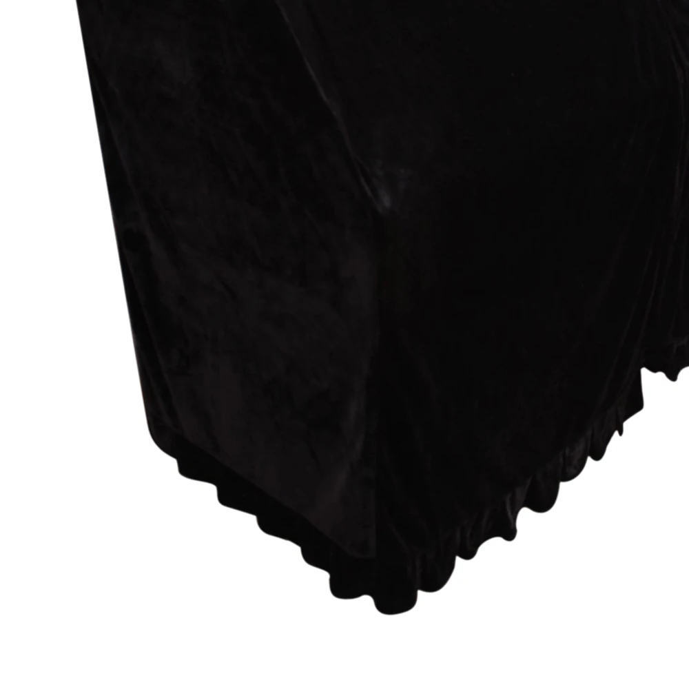 SZ Горячий полный Чехол для пианино pleuche украшенный макраме для универсального вертикальное фортепиано черного цвета