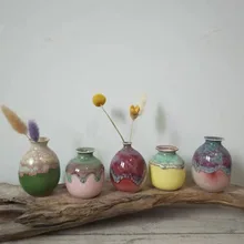 Винтажная Керамическая маленькая ваза ручной работы, гидропонная Цветочная композиция, украшение для дома, украшения для дома