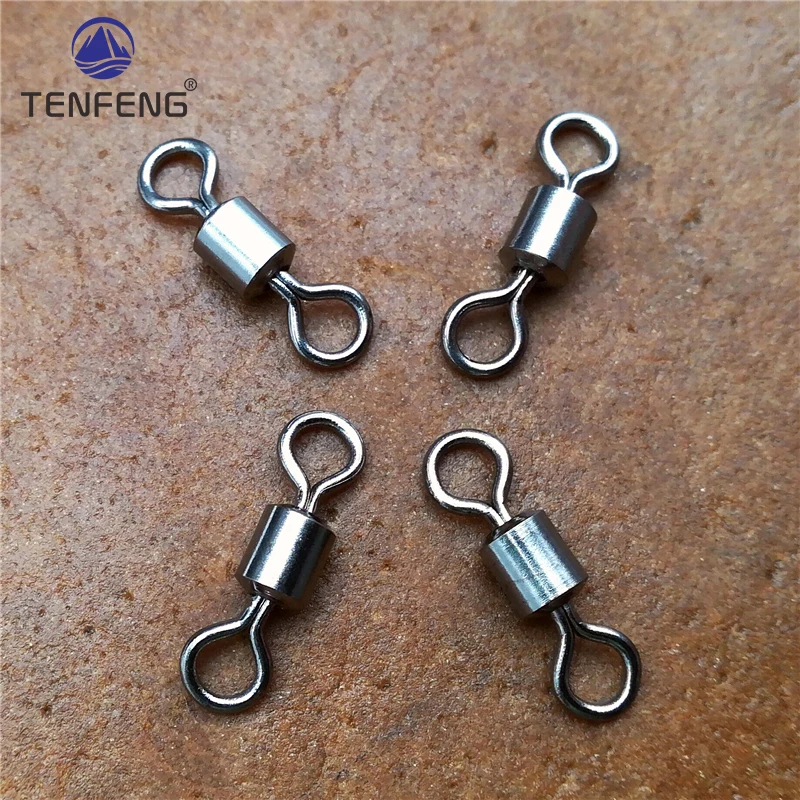 New Hot 50PCS Fishing Barrel Bearing Rolling Swivel Solid Ring Fishing Tackle Accessories Fish Tool Pesca Snap Link Peche