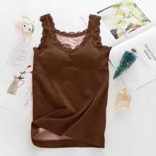 Кашемировый эластичный Топ Tankd, зимний жилет, облегающая тонкая футболка, тройник, толстое термобелье для женщин, женское теплое нижнее белье, жилет