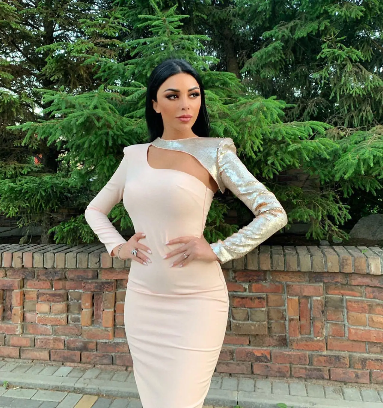 

2019 New Style Europe And America WOMEN'S Dress Hot Selling Sexy Hollow out Embroidered Skirt Long-sleeved Dress Women's
