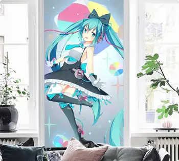 

[Self-Adhesive] 3D Hatsune Miku 123 Japan Anime Wall Paper mural Wall Print Decal Wall Murals Belly