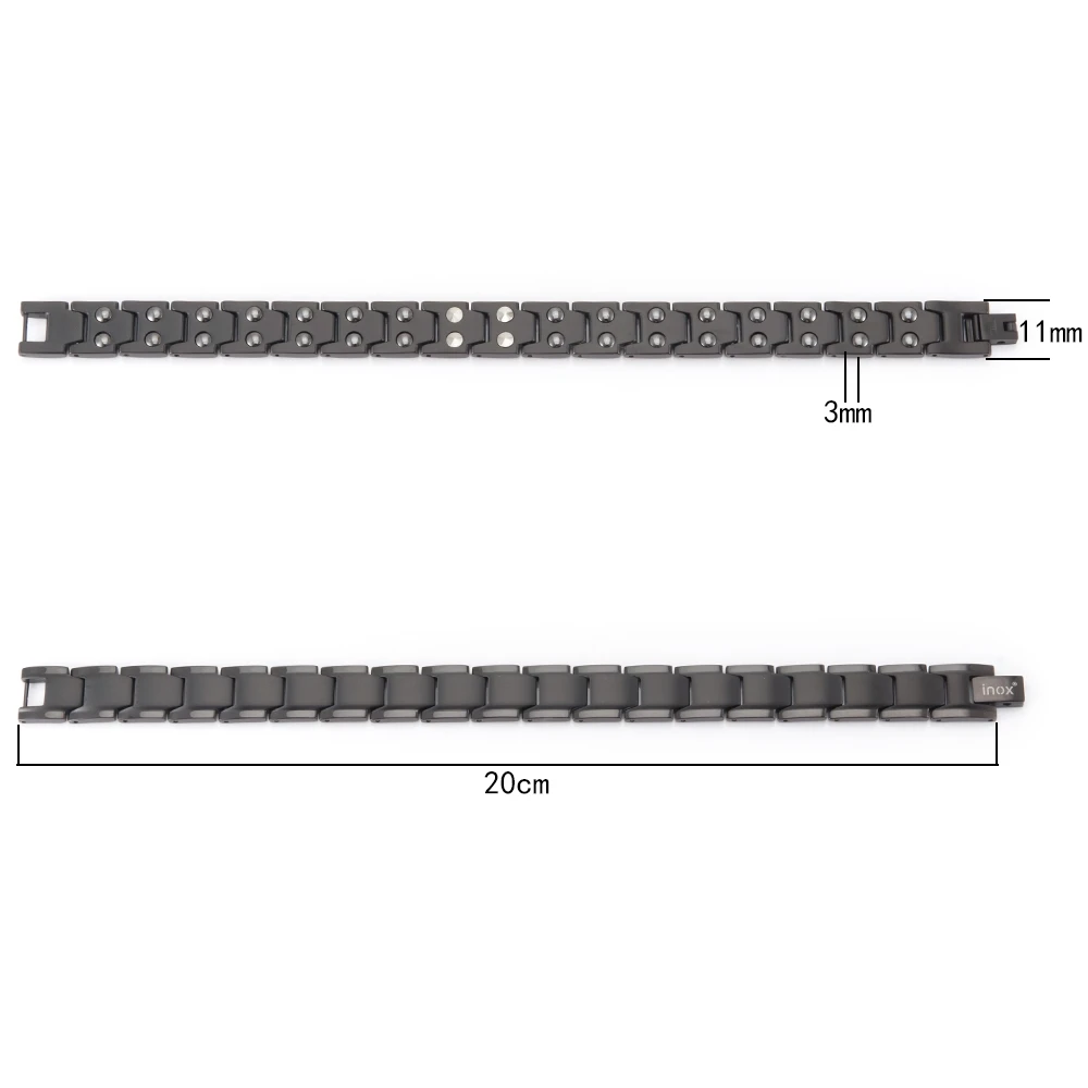 Ювелирные изделия Wollet 20 см/12 мм Чистый титановый Магнитный браслет для мужчин и женщин 99.999% Германий гематит Здоровье Уход лечебная энергия