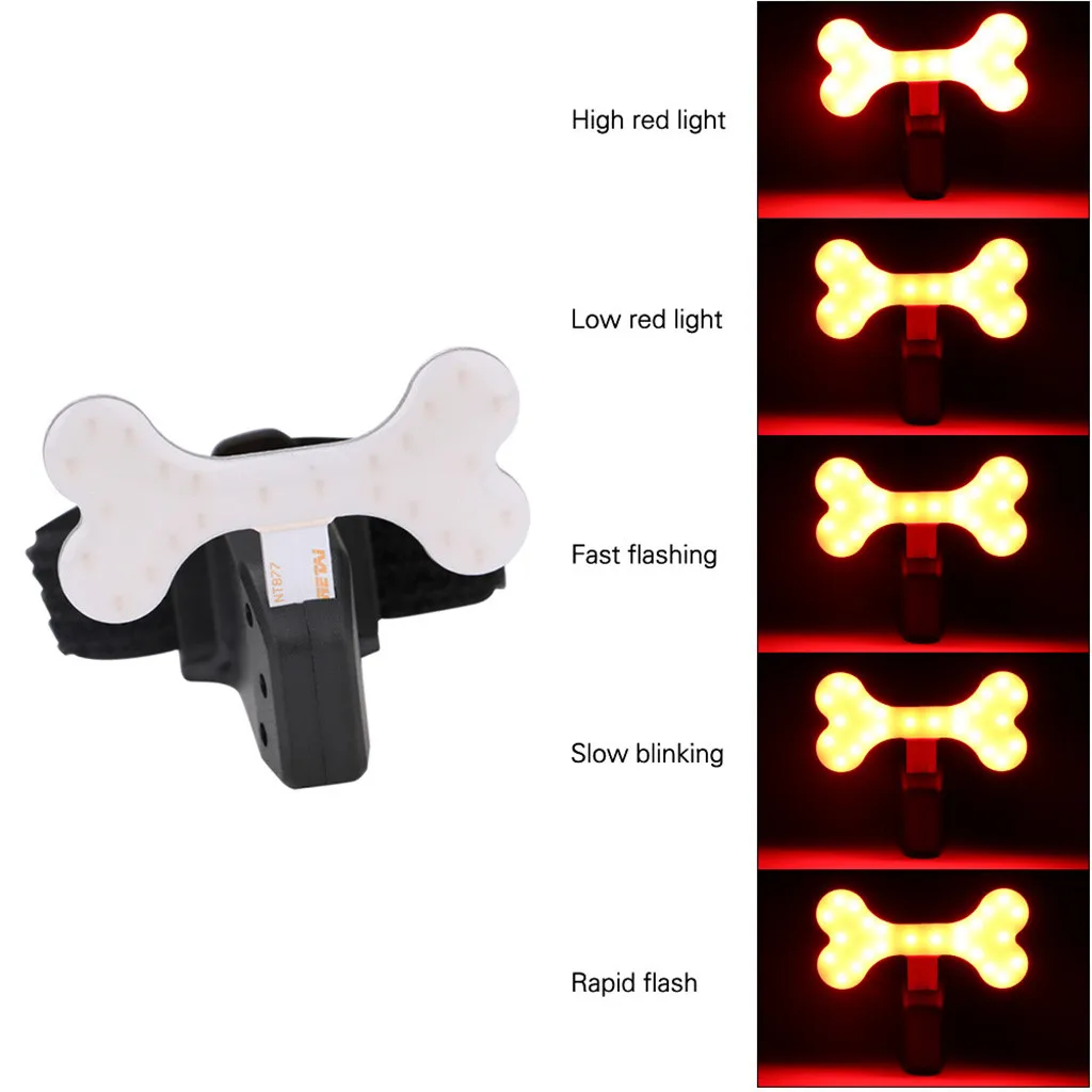 Кость Форма велосипед задний светильник для гор, подседельный штырь для горного велосипеда велосипед Водонепроницаемый USB Перезаряжаемые светодиодный ночник Велоспорт# LR3
