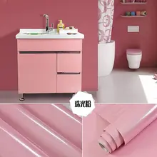 Pink Glossy Wall Stickers Solid Color Self Adhesive Wallpaper PVC Cabinet Desktop Papel De Parede Furniture DIY Decorative Films