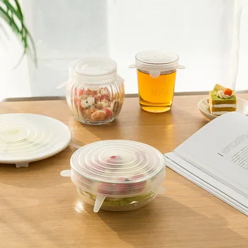 

Live With One’s Own Family Kitchen Silica Gel Fresh Cover Six Paper Set E803 Food Level Can Stretching High Temperature