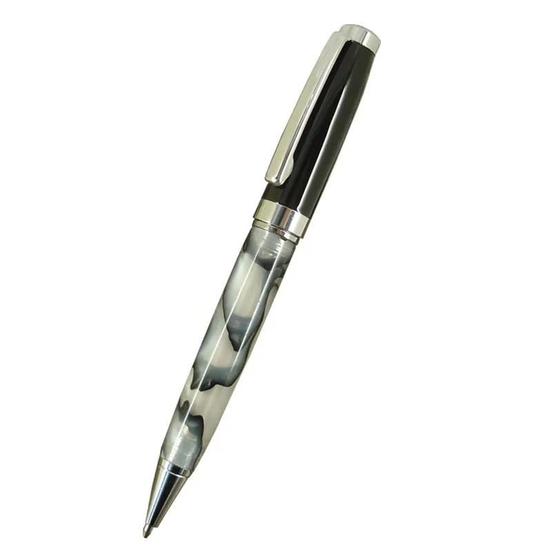 

ACMECN Metal Resin Ballpoint Pen Office and School Stationery Black Ball Pen for promotion Gifts White Acrylic Pen