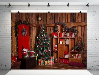 

VinylBDS Wood Christmas Photography Backgrounds Photography Christmas Decorations For Home Children Backgrounds For Photo Studio