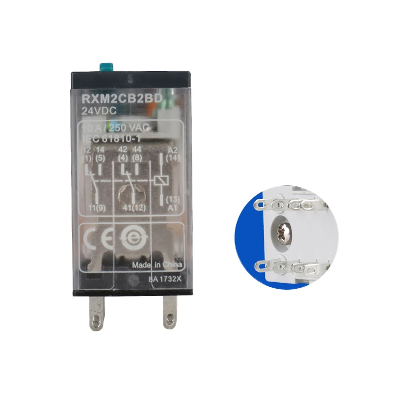 

Device LED light small type relay RXM2CB2BD 14 feet DC24V 10A MY2N-J 10A Perfectly compatible with RXZE1M4C