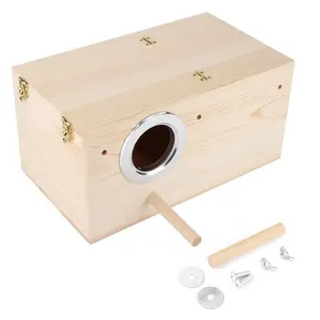 

Wooden Bird Breeding Box Bird House Nest Parrot Breeding Decorative Cages Pet Accessories Home Balcony Decoration