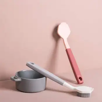 

Creative Wheat Straw Plastic Cleaning Brush Long Handle Wash Sink Pot Brushes Clean Eraser Handle Grip Washing Dishwashing Scrub