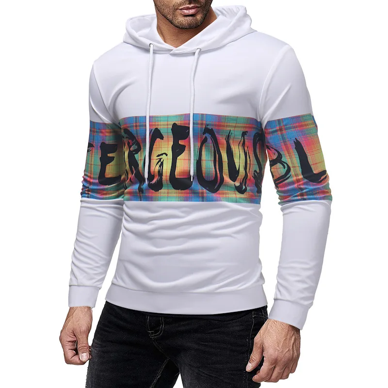 

2019 Men Autumn Hoodies Hombre Casual Streetwears Men's Clothes Print Hats Fashion British Style Street dress Hoodeds MOOWNUC