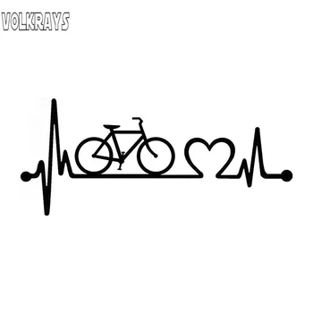 

Volkrays Fashion Car Sticker Bicycle Heartbeat Lifeline Cycling Accessories Reflective Vinyl Decal Black/Silver,7cm*17cm