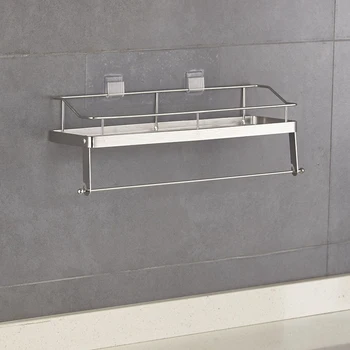 

Stainless Steel Rack Without Punching Bathroom Toilet Bedroom Living Room Kitchen Storage Rack