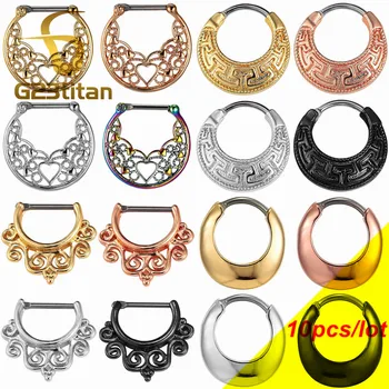 

Wholesale Nose Septum Rings 8mm 16G Titanium Pole Nose Hoop Septum Clicker Ear Daith Piercing Earring Ring Body Jewelry