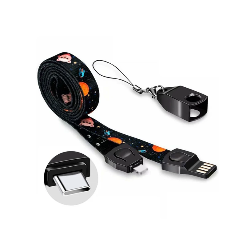 2 шт Ремешок для сотового телефона Micro-usb кабель для зарядки, 33,5 дюймов линейка шнур для зарядки телефона/ключей/рабочих карт