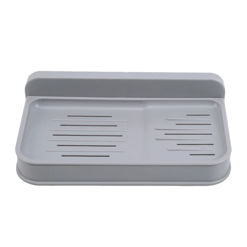 Wall-mounted Soap Dishes Drain European-style Household double-wall wall-free Punching Soap Box Supplies For Bathroom - Цвет: gray