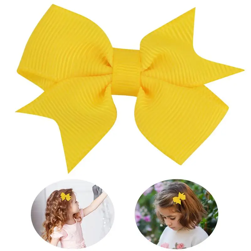 10 yellow 1 шт., детский зажим для волос, милый декоративный бант из ленты, детская заколка для волос, аксессуары для волос, головной убор, Прямая поставка - Цвет: 10 yellow