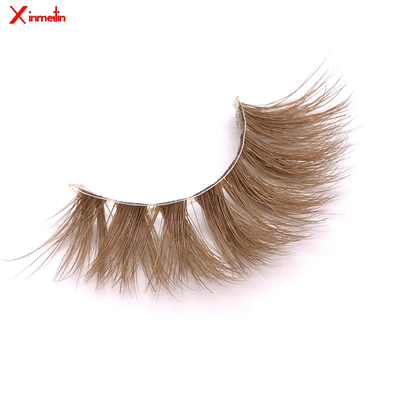

New color 3D mink lashes wholesale makeup natural long individual thick fluffy colorful false eyelashes lash extension supplies
