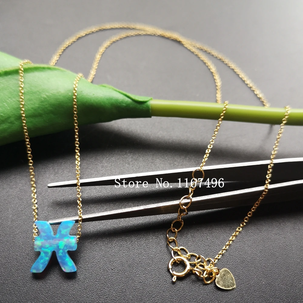 Женское Ожерелье с опалом 12 знаков зодиака светло голубое колье шт./компл. OP06