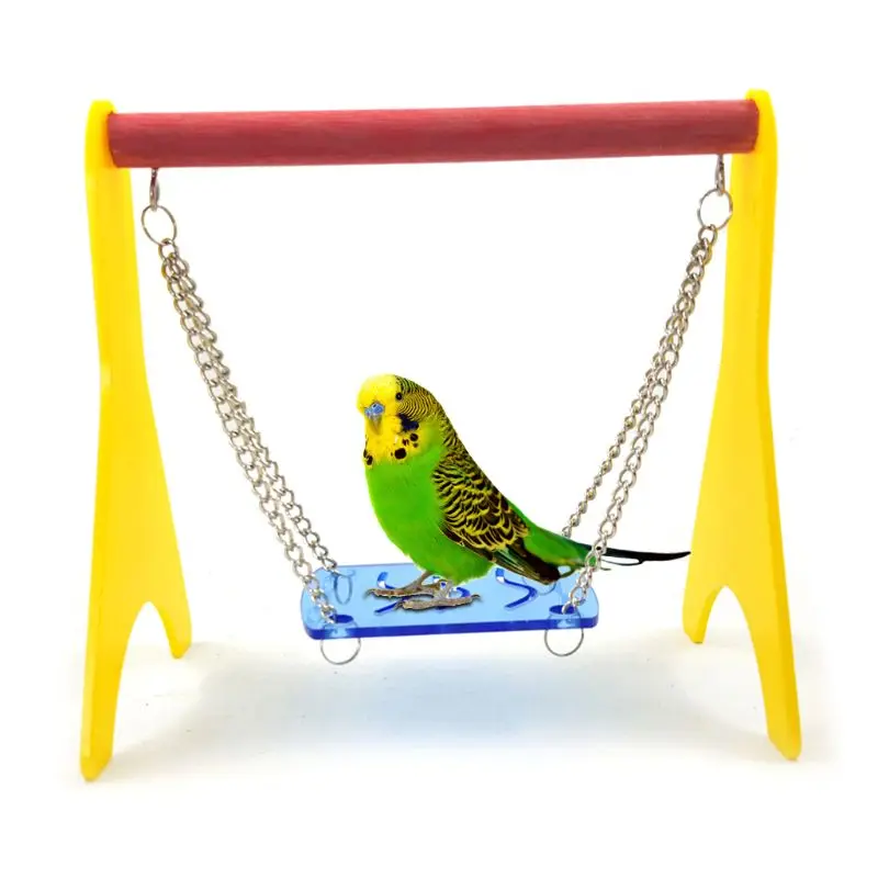 

Acrylic Swing Chicken Toy with Hanging Chain Baby Chick Perch Cage Stand Holder