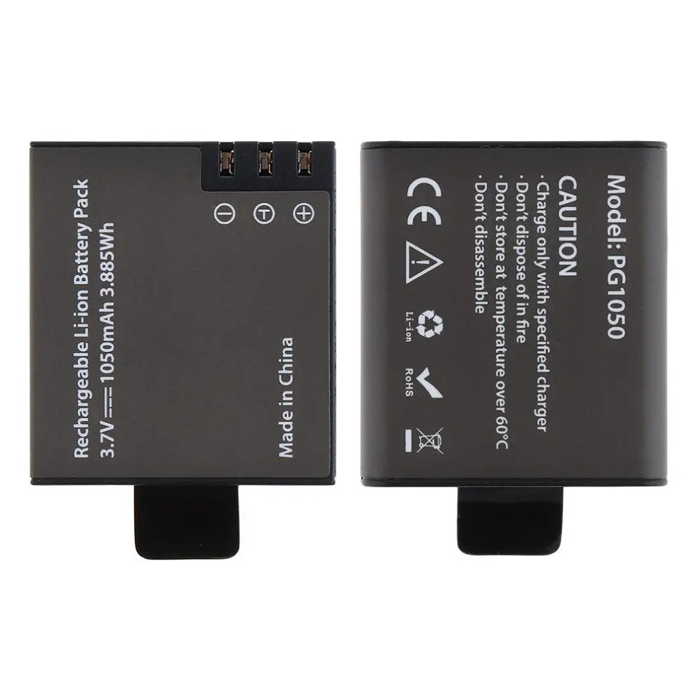 2 шт 3,7 V 1050mAh литий-ионная аккумуляторная батарея + 2 канала 100 V-240 V зарядное устройство с usb-кабелем для SJ4000/SJ4000 Wifi/SJ4000 Plus