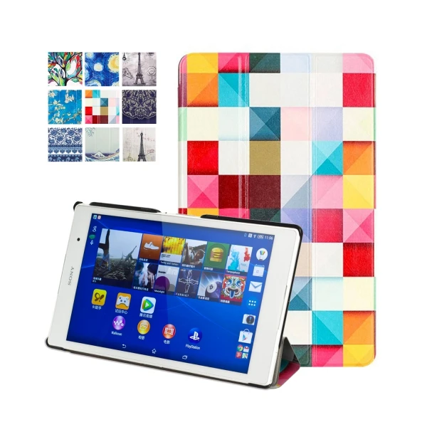 Чехол-подставка из искусственной кожи для sony Xperia Z3 Tablet Compact 8 дюймов с магнитом+ защита экрана+ стилус - Цвет: SONY Z3 SY HLF