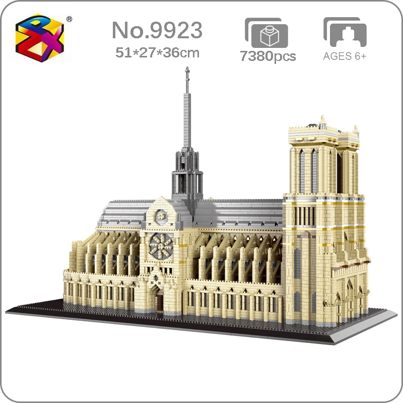 PZX Всемирная архитектура Нотр-дама Парижского собора церковь Сделай Сам мини