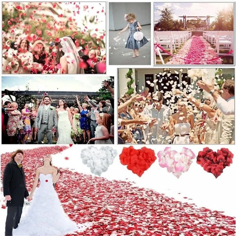 Artificial Rose Petals Artificial Plants Artificial Flowers Artificial Rose Artificial Flower Artificial Flower Bouquet 500/1000PCS Artificial Rose Petals Colorful Romantic Wedding Anniversary Silk Rose Flower for Wedding Decoration Roses Supplies