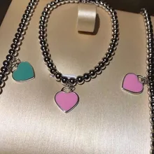 5 мм бусины из серебра с эмалью браслет шарма сердца Для женщин Нержавеющая сталь Любовь Украшение, очаровательный браслет Фирменное ювелирное изделие, высокое качество