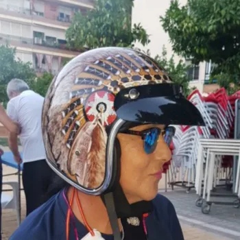 

motorcycle helmet indian drawing cafe racer helmet ABS shell light weight Vintage motorcycle helmet