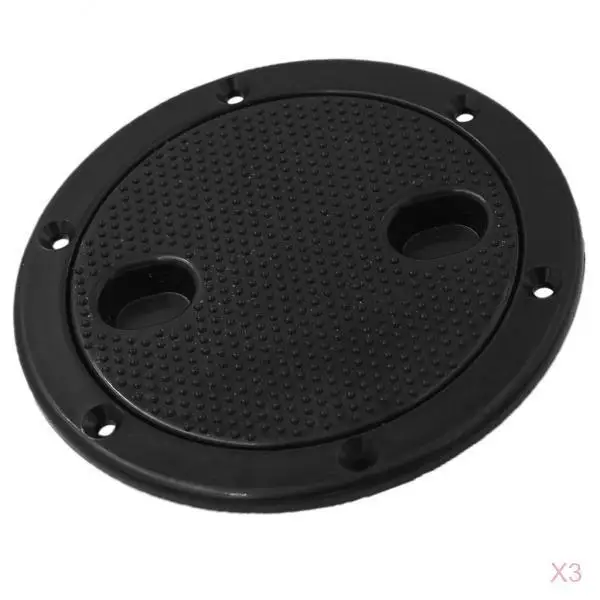 3 Pieces Marine Boat RV Black 4 inch Hatch Cover Twist Screw Out Deck Plate 3 Pieces Marine Boat RV Black 4 inch Hatch Cover Twist Screw Out Deck Plate