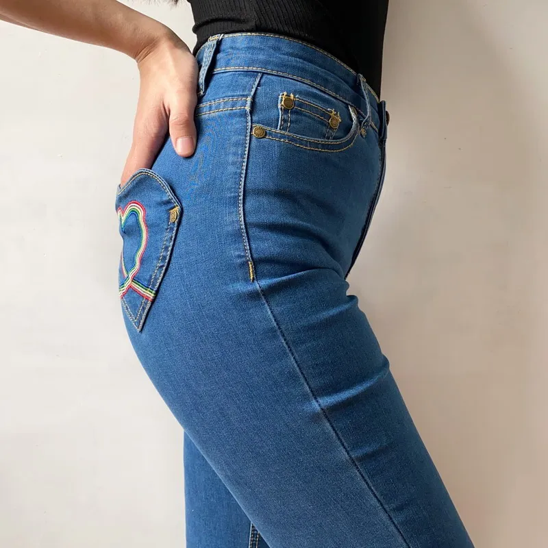 Flare Pants Women Pocket High Waist 