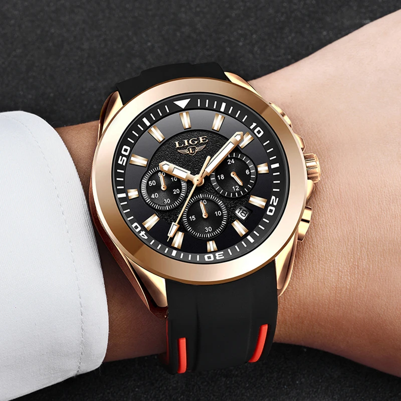 Relogio Masculino LIGE New Mens Watches Top Luxury Brand Men Unique Sports Watch Men's Quartz Date Clock Waterproof Wrist Watch